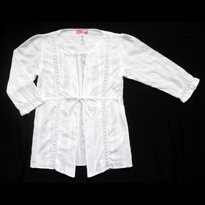 LUX/Urban Outfitters Tie Front Crochet Tunic S